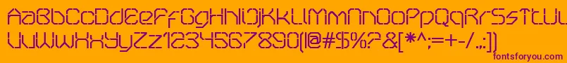 OricneoStencil-fontti – violetit fontit oranssilla taustalla
