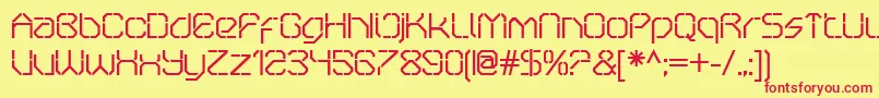 OricneoStencil Font – Red Fonts on Yellow Background