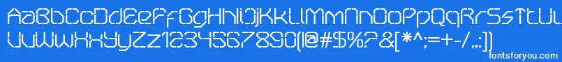 OricneoStencil Font – White Fonts on Blue Background