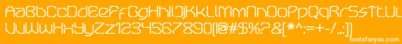 OricneoStencil Font – White Fonts on Orange Background