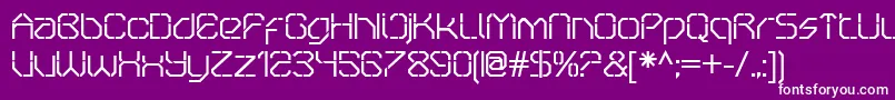 OricneoStencil-Schriftart – Weiße Schriften auf violettem Hintergrund