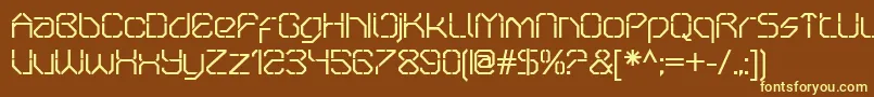 Czcionka OricneoStencil – żółte czcionki na brązowym tle