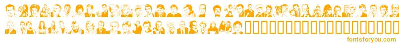 Quotidian-Schriftart – Orangefarbene Schriften auf weißem Hintergrund