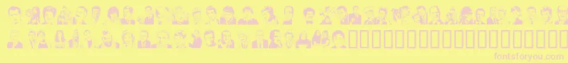 Quotidian Font – Pink Fonts on Yellow Background