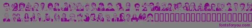 Quotidian-Schriftart – Violette Schriften auf grauem Hintergrund