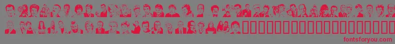 Quotidian Font – Red Fonts on Gray Background