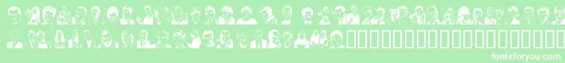 フォントQuotidian – 緑の背景に白い文字