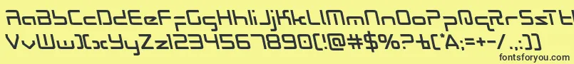 Radiospaceleft Font – Black Fonts on Yellow Background