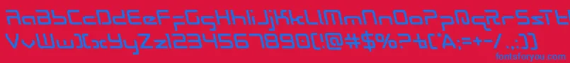 Radiospaceleft Font – Blue Fonts on Red Background