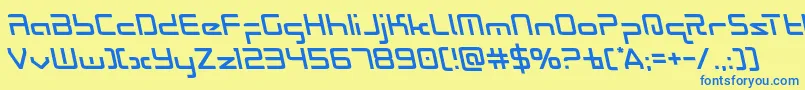 Radiospaceleft Font – Blue Fonts on Yellow Background