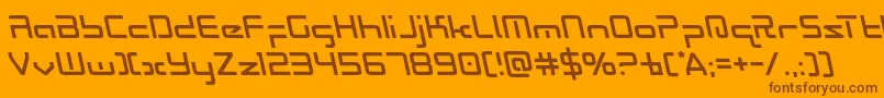 Radiospaceleft Font – Brown Fonts on Orange Background