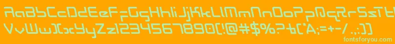 Radiospaceleft-fontti – vihreät fontit oranssilla taustalla
