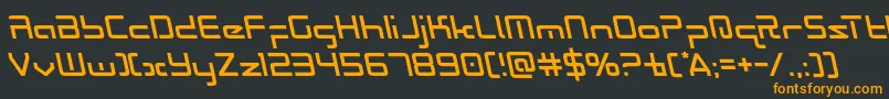 Radiospaceleft-Schriftart – Orangefarbene Schriften auf schwarzem Hintergrund