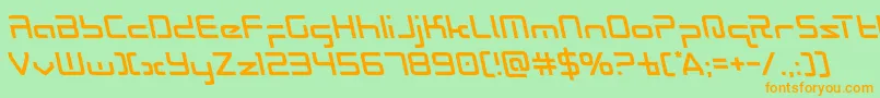 Radiospaceleft Font – Orange Fonts on Green Background