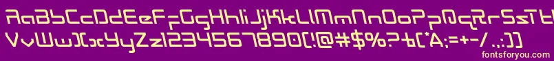 Radiospaceleft Font – Yellow Fonts on Purple Background