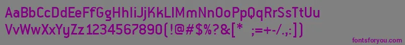 Czcionka PfpremierMedium – fioletowe czcionki na szarym tle
