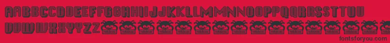 Czcionka DiscoInferno – czarne czcionki na czerwonym tle