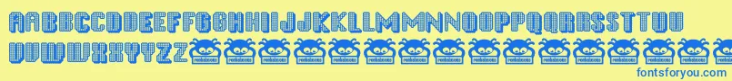 DiscoInferno Font – Blue Fonts on Yellow Background