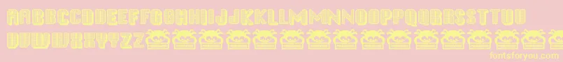 DiscoInferno Font – Yellow Fonts on Pink Background