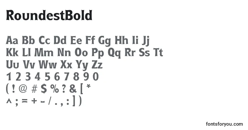 Czcionka RoundestBold – alfabet, cyfry, specjalne znaki