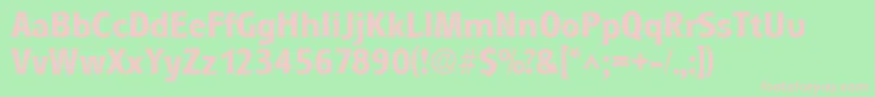 RoundestBold-fontti – vaaleanpunaiset fontit vihreällä taustalla