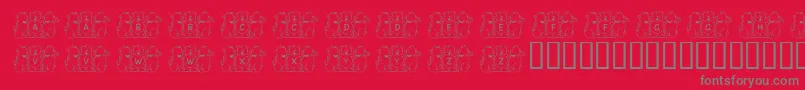 フォントFlBearyGoodFriends – 赤い背景に灰色の文字