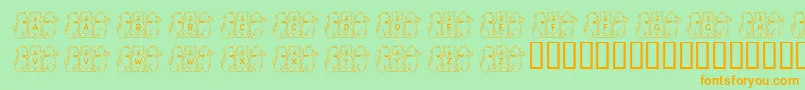 FlBearyGoodFriends Font – Orange Fonts on Green Background