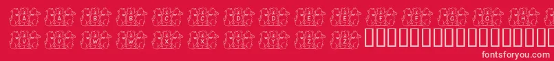 フォントFlBearyGoodFriends – 赤い背景にピンクのフォント