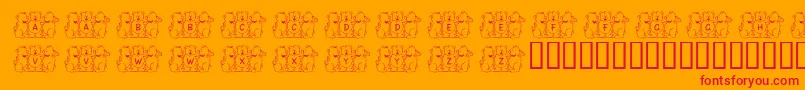 FlBearyGoodFriends Font – Red Fonts on Orange Background