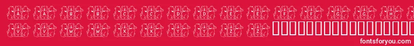 Fonte FlBearyGoodFriends – fontes brancas em um fundo vermelho