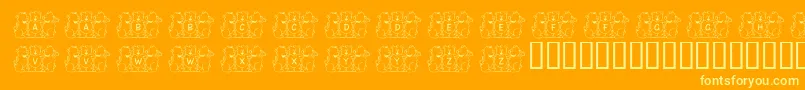 FlBearyGoodFriends Font – Yellow Fonts on Orange Background