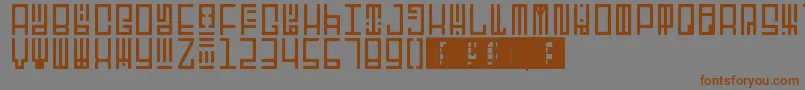 フォントTotemRegular – 茶色の文字が灰色の背景にあります。