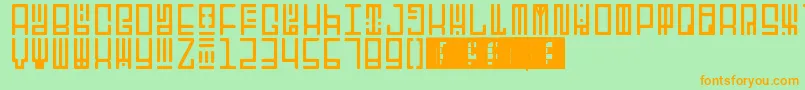 フォントTotemRegular – オレンジの文字が緑の背景にあります。
