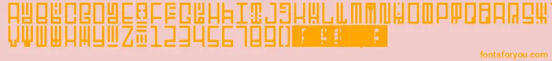 TotemRegular-Schriftart – Orangefarbene Schriften auf rosa Hintergrund