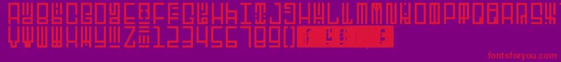 TotemRegular-fontti – punaiset fontit violetilla taustalla