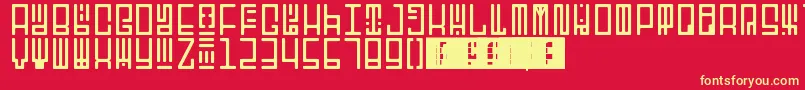 TotemRegular-Schriftart – Gelbe Schriften auf rotem Hintergrund