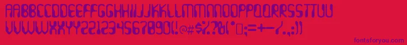 HydrogenwhiskeyRegular-Schriftart – Violette Schriften auf rotem Hintergrund