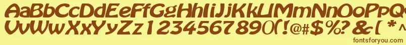 Batavia Font – Brown Fonts on Yellow Background