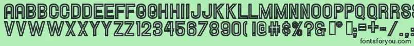 フォントHallandaleinline – 緑の背景に黒い文字