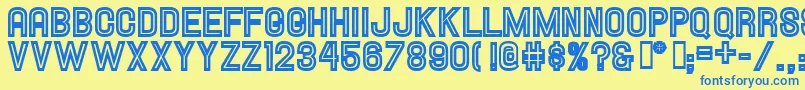 Hallandaleinline Font – Blue Fonts on Yellow Background