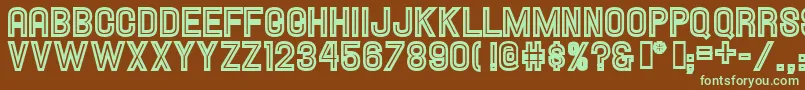 Hallandaleinline Font – Green Fonts on Brown Background