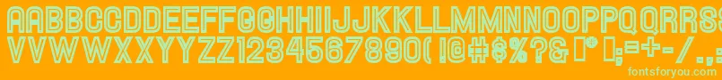 Hallandaleinline Font – Green Fonts on Orange Background