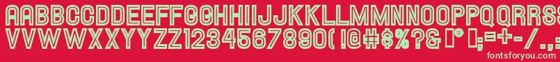 Hallandaleinline Font – Green Fonts on Red Background