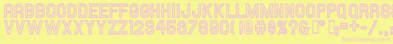 Hallandaleinline Font – Pink Fonts on Yellow Background