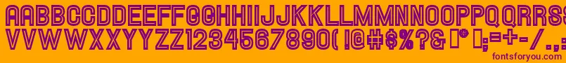 Hallandaleinline Font – Purple Fonts on Orange Background