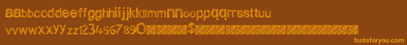 Cleanscratch-Schriftart – Orangefarbene Schriften auf braunem Hintergrund