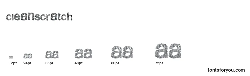 Cleanscratch Font Sizes