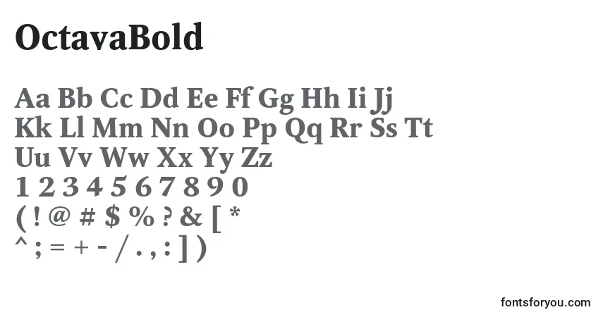 Schriftart OctavaBold – Alphabet, Zahlen, spezielle Symbole