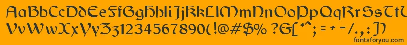 Gaelic Font – Black Fonts on Orange Background