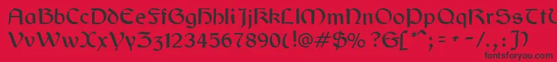 Gaelic Font – Black Fonts on Red Background